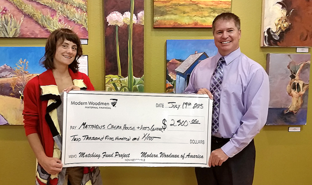 L-R: Ava Sauter, the Check, Rodney Bechtold