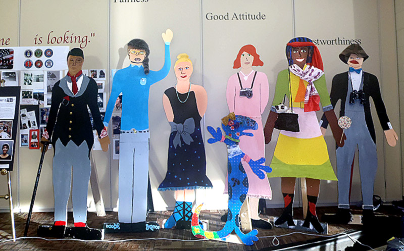 Graphic Novel "flat people" characters completed by Creekside Elementary 5th graders.