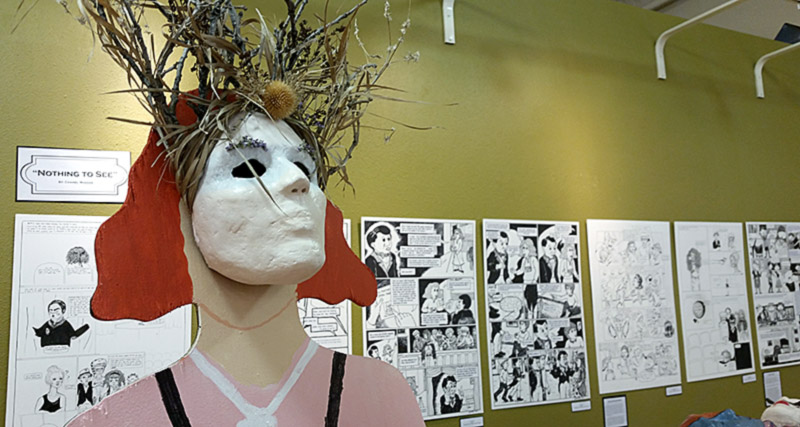 One of the completed masks placed upon the "Lena" character.