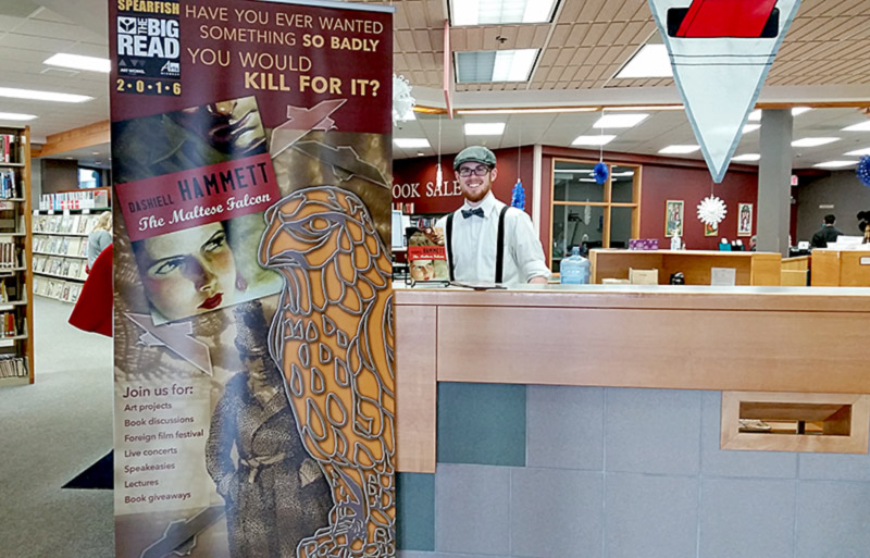 The library also boasted one of our large banners.