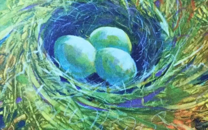 birds nest painting